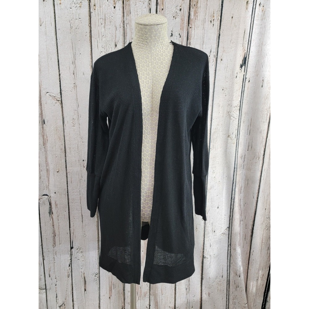 SOCIALITE Black Thermal Long Cardigan Sweater Duster Knit Cardi Women's M